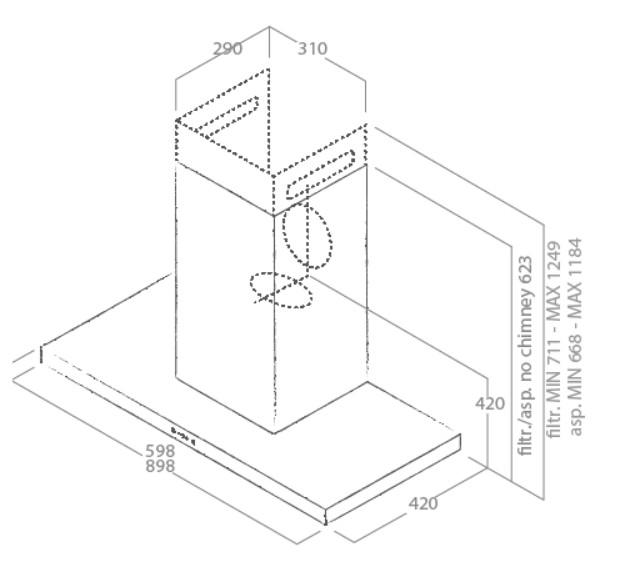 Eico Thin P 60 X emhætte til vægmontering - Rustfrit stål Eico Thin P 60 X emhætte til vægmontering - Rustfrit stål