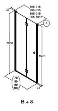 Dansani Match B71 foldedør - Klar glas/matkrom Dansani Match B71 foldedør - Klar glas/matkrom