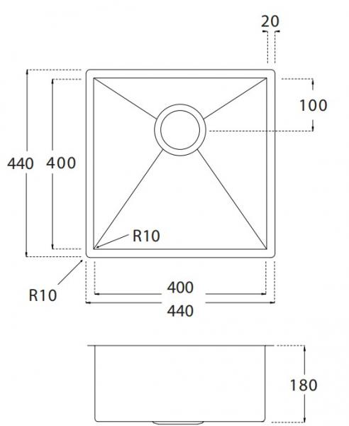 Lavabo Kubus 400 Soft køkkenvask - Shadow Lavabo Kubus 400 Soft køkkenvask - Shadow