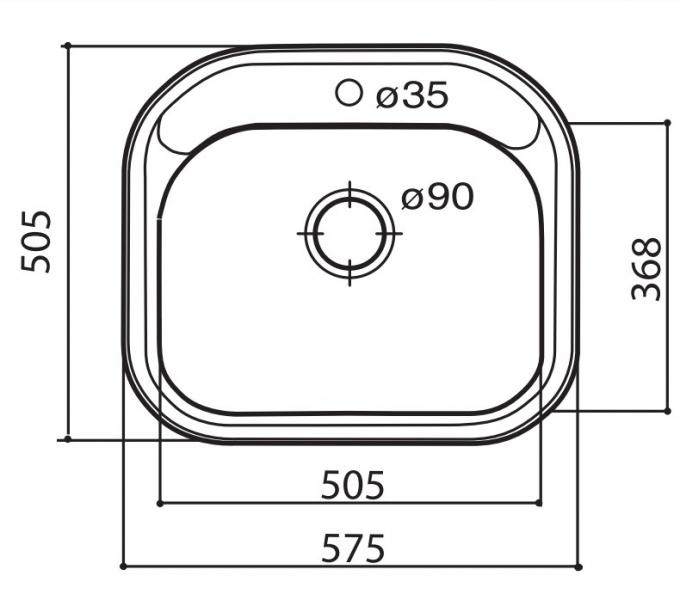 Outlet - Eico Orlando L1 niveau - K&oslash;kkenvask i rustfri st&aring;l