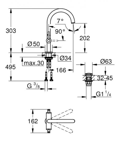 Grohe Atrio New håndvaskarmatur m/ pop-up bundventil - Krom Grohe Atrio New håndvaskarmatur m/ pop-up bundventil - Krom