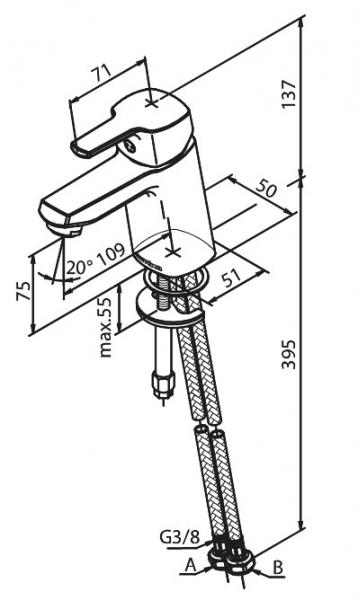 Damixa Pine S håndvaskarmatur - Steel PVD Damixa Pine S håndvaskarmatur - Steel PVD