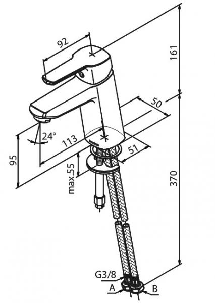 Damixa Pine M h&aring;ndvaskarmatur - Mat sort