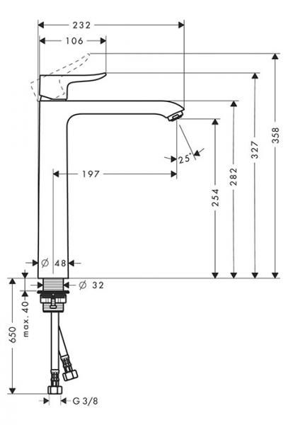 hansgrohe Metris håndvaskarmatur t/bowlevask 260 u/bundventil - Krom hansgrohe Metris håndvaskarmatur t/bowlevask 260 u/bundventil - Krom