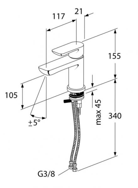 Gustavsberg Estetic håndvaskarmatur u/bundventil - Hvid mat Gustavsberg Estetic håndvaskarmatur u/bundventil - Hvid mat