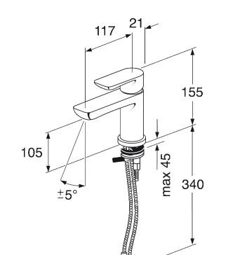 Gustavsberg Estetic h&aring;ndvaskarmatur u/bundventil - Mat sort