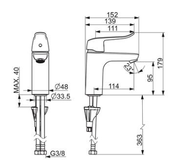 Oras Care 5711F h&aring;ndvaskarmatur m/h&aring;ndbruser - Krom
