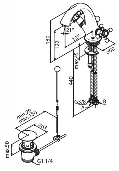 Damixa Tradition H&aring;ndvaskarmatur