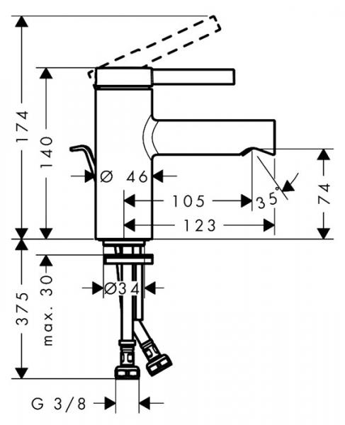 hansgrohe Zesis S h&aring;ndvaskarmatur 70 CoolStart m/l&oslash;ft-op bundventil i metal - Krom