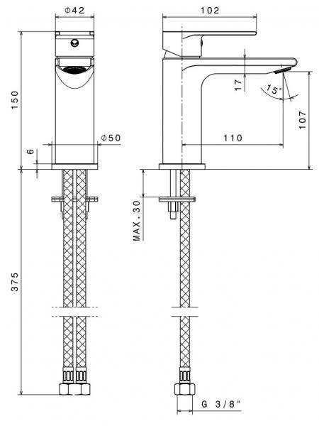 Cass&oslash;e Newform Fan h&aring;ndvaskarmatur - Mat sort