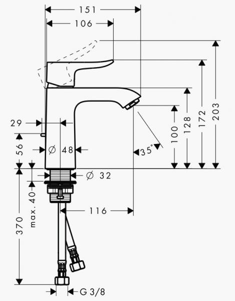 Hansgrohe Metris h&aring;ndvaskarmatur
