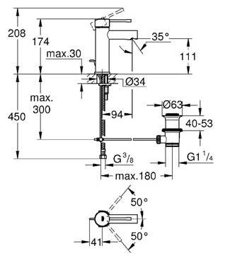 Grohe Essence New h&aring;ndvaskarmatur m/l&oslash;ft-op bundventil og EcoJoy - Krom