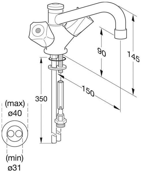 B&oslash;rma h&aring;ndvask-/ brusebatteri B7542AA