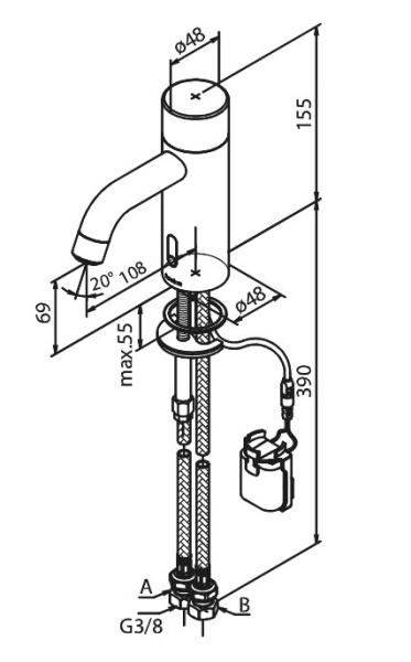 Damixa Silhouet Public Touchless håndvaskarmatur - Børstet messing Damixa Silhouet Public Touchless håndvaskarmatur - Børstet messing