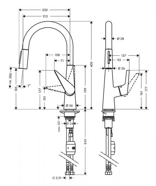 hansgrohe Talis M51 200 k&oslash;kkenarmatur m/udtr&aelig;k