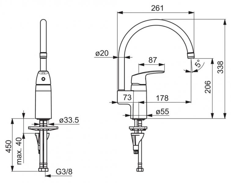 Oras Safira køkkenarmatur m/rund tud Oras Safira køkkenarmatur m/rund tud