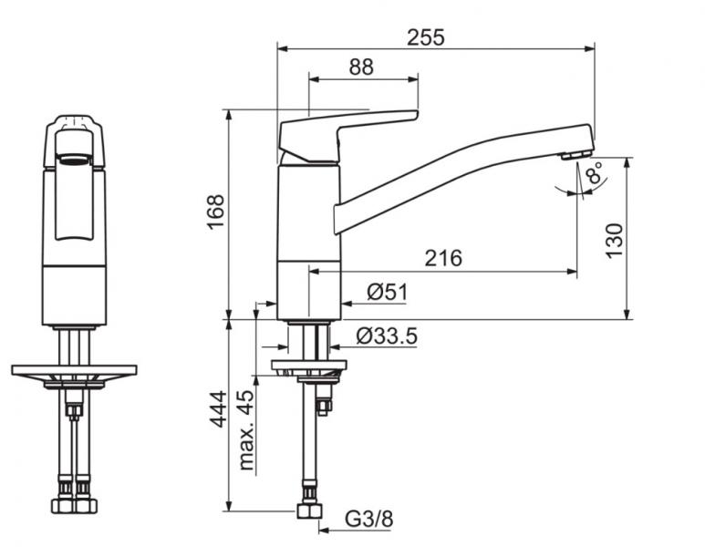 Oras Swea k&oslash;kkenarmatur m/koldstart - Krom