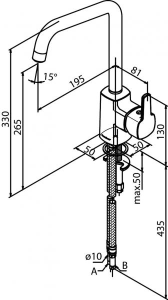 Damixa Pine køkkenbatteri m/høj tud - Krom Damixa Pine køkkenbatteri m/høj tud - Krom