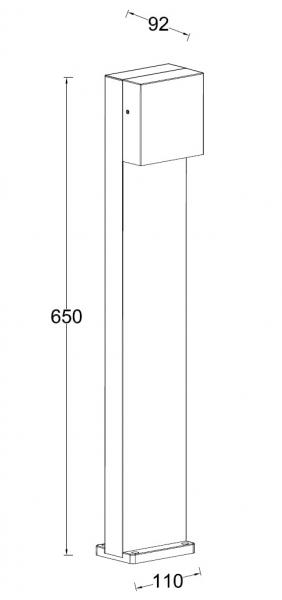 Lutec Architectural Gemini XF standerlampe 4000K - M&oslash;rk gr&aring;