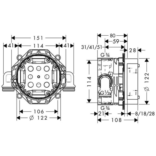 Hansgrohe iBox universal med lækagesikringer Hansgrohe iBox universal med lækagesikringer