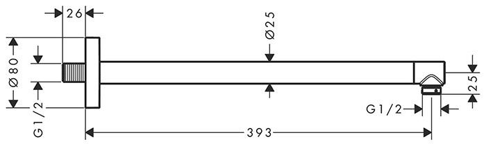 hansgrohe bruserb&oslash;jning 39 cm - B&oslash;rstet bronze
