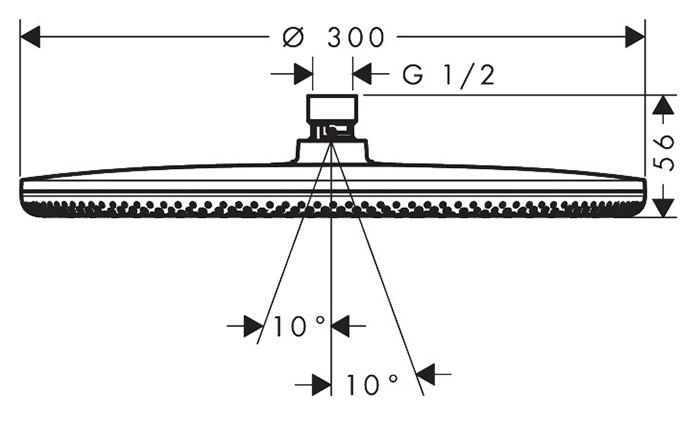 hansgrohe Raindance Alive S hovedbruser 300 1jet m/EcoSmart - Krom