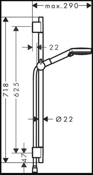 Hansgrohe Vernis Blend EcoSmart bruses&aelig;t  - Mat sort