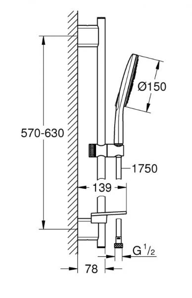 Grohe Vitalio SmartActive 150 brusesæt - Krom Grohe Vitalio SmartActive 150 brusesæt - Krom