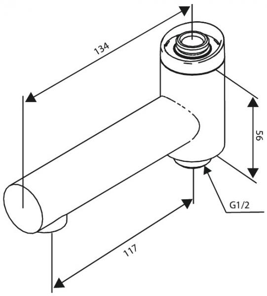 Damixa Iris svingtud til termostat m/omskifter - B&oslash;rstet kobber
