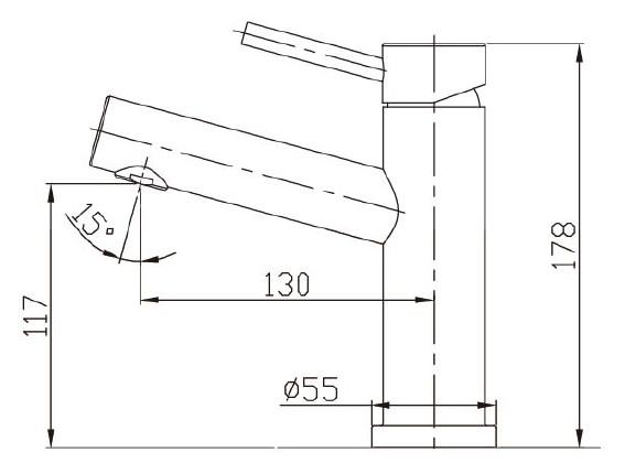 Nortiq Medan h&aring;ndvaskarmatur m/bundventil - B&oslash;rstet messing