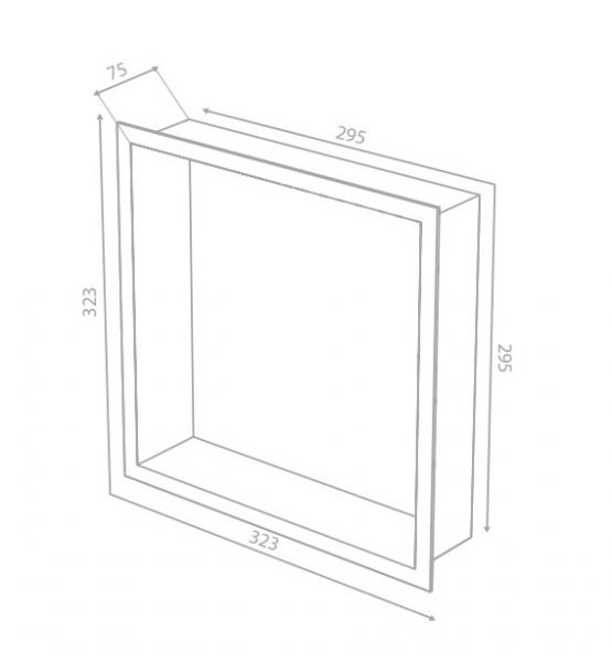 Damixa Zen badev&aelig;relseshylde til indbygning - Firkantet - B&oslash;rstet grafitgr&aring;