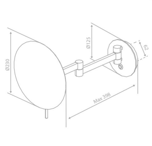 Damixa Zen make-up spejl m/lys og 5x forstørrelse - Mat sort Damixa Zen make-up spejl m/lys og 5x forstørrelse - Mat sort