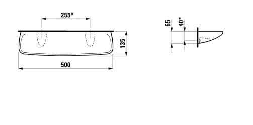 Laufen porcel&aelig;nshylde - 50 cm - Hvid