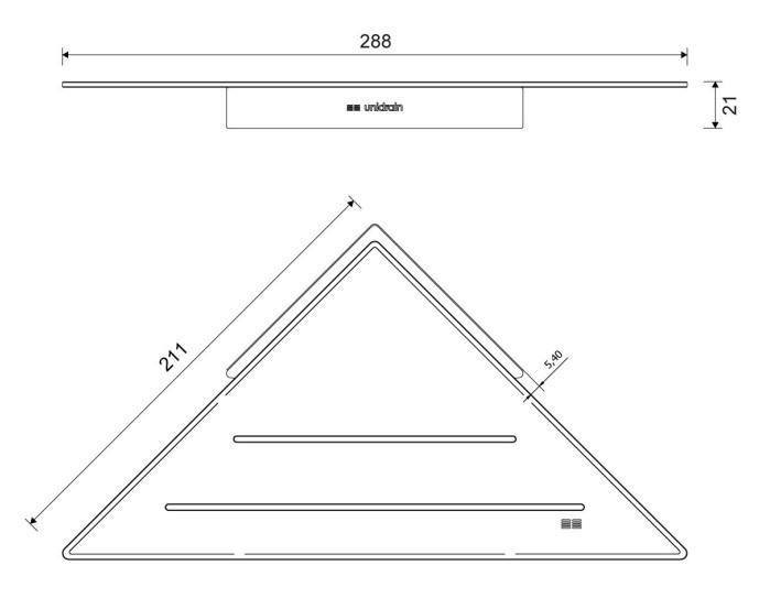 Unidrain ReFrame hj&oslash;rnehylde - B&oslash;rstet st&aring;l