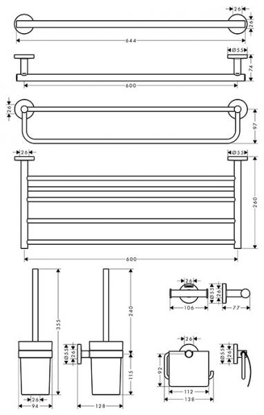 hansgrohe Logis Universal 5-i-1 tilbeh&oslash;rss&aelig;t - Krom