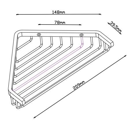 Lavabo Luna hj&oslash;rnehylde til bad - Krom