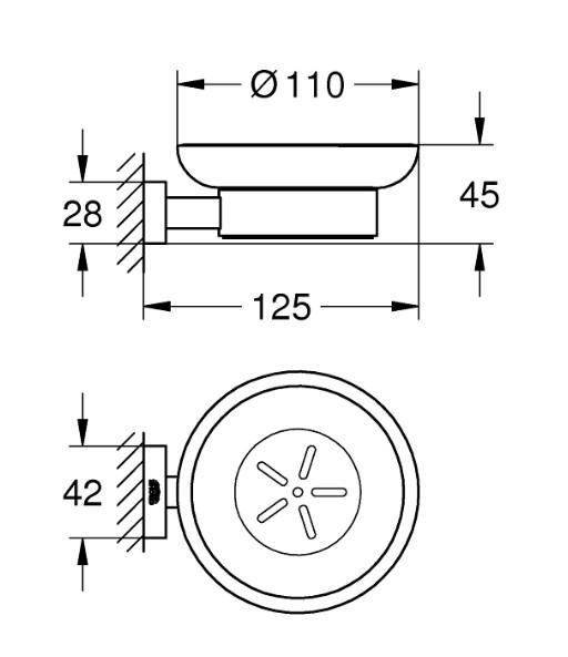 Grohe Essentials Cube S&aelig;besk&aring;l med holder