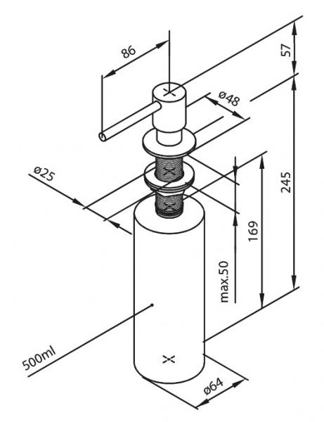 Damixa Silhouet sæbedispenser til køkkenvask - Mat hvid Damixa Silhouet sæbedispenser til køkkenvask - Mat hvid
