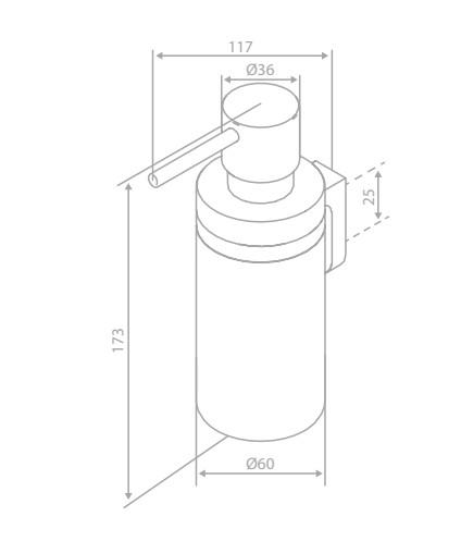 Damixa Zen s&aelig;bedispenser t/v&aelig;g eller bord - B&oslash;rstet messing
