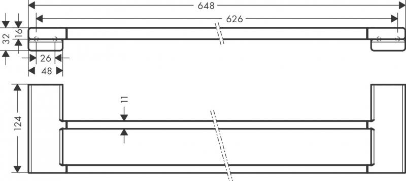 Hansgrohe AddStoris dobbelt h&aring;ndkl&aelig;destang - B&oslash;rstet bronze