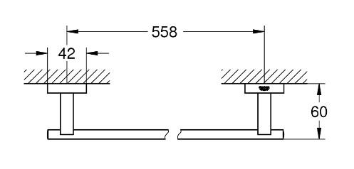 Grohe Essentials Cube håndklædestang - 600 mm - Krom Grohe Essentials Cube håndklædestang - 600 mm - Krom