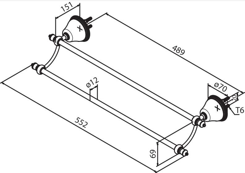 Outlet - Damixa Tradition h&aring;ndkl&aelig;destang - Poleret messing