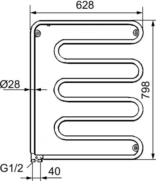 FM Mattsson h&aring;ndkl&aelig;det&oslash;rrer - 62,8x79,8 cm - Krom