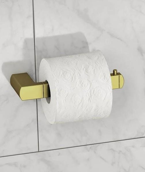 Gustavsberg Square toiletpapirholder - B&oslash;rstet messing