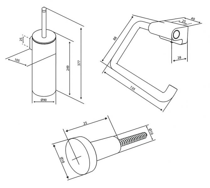 Damixa Zen tilbehørspakke til badeværelset - Krom Damixa Zen tilbehørspakke til badeværelset - Krom