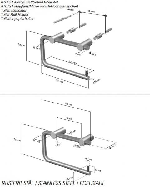 Cool Line Toiletpapirholder - Matb&oslash;rstet st&aring;l