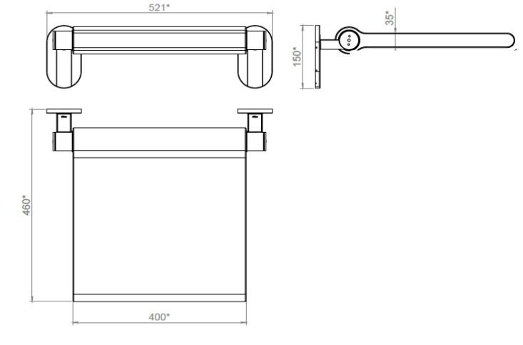 d line væghængt foldbar badesæde - Rustfrit stål d line væghængt foldbar badesæde - Rustfrit stål