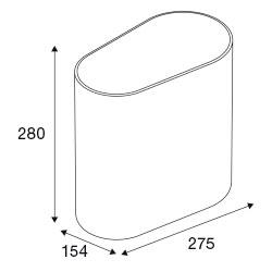 Pressalit Style væghængt toiletspand - Børstet messing/hvid Pressalit Style væghængt toiletspand - Børstet messing/hvid
