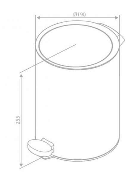 Damixa Zen toiletspand m/pedal og SoftClose 3l - Steel