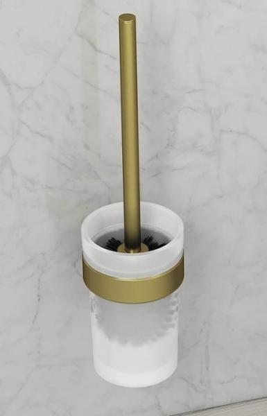 Gustavsberg Square toiletb&oslash;rste t/v&aelig;g - B&oslash;rstet messing